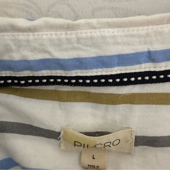 Anthropologie Pilcro Painter Buttondown Striped Oversized Shirt Size Large - Picture 10 of 14